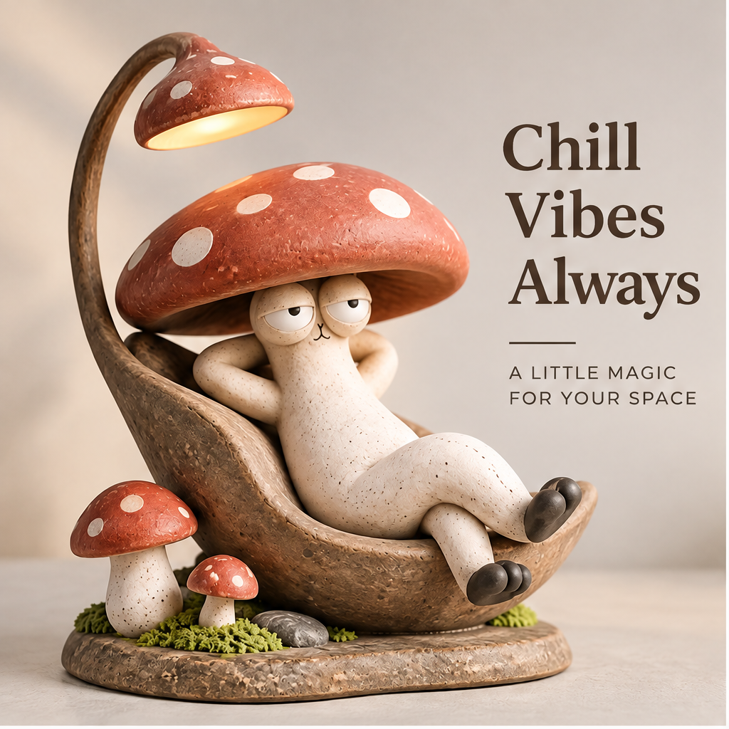 🏺AURTALIS Chilling Mushroom Lamp Statue