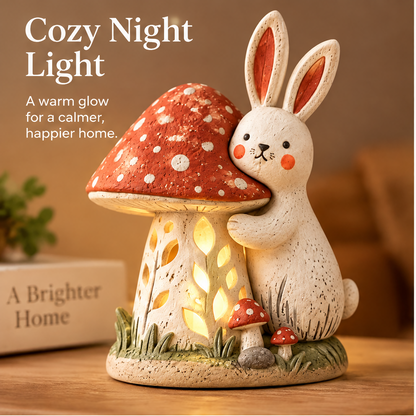 🔮AURTALIS Hugging Bunny Mushroom Figurine Light