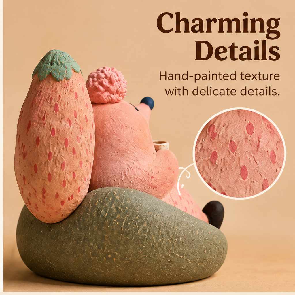 📜AURTALIS Pink Squirrel Lounge Chair Statue