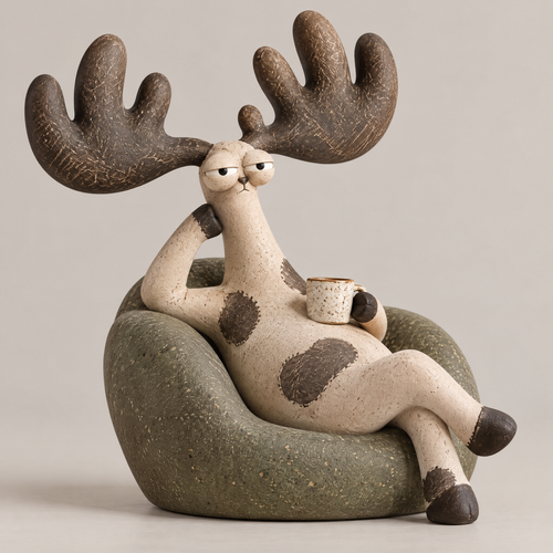 🗿AURTALIS Chilling Moose Coffee Statue