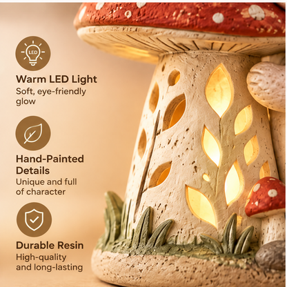 🔮AURTALIS Hugging Bunny Mushroom Figurine Light
