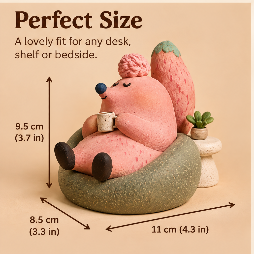 📜AURTALIS Pink Squirrel Lounge Chair Statue