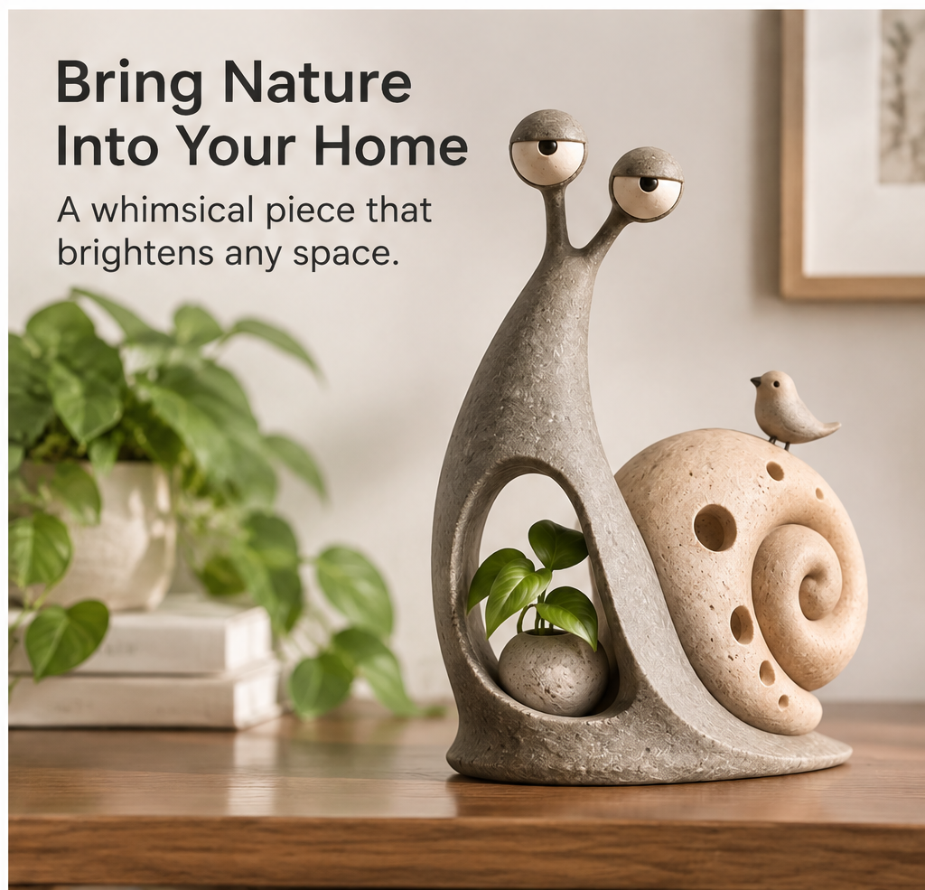 🖼️AURTALIS Snail Statue Plant Holder