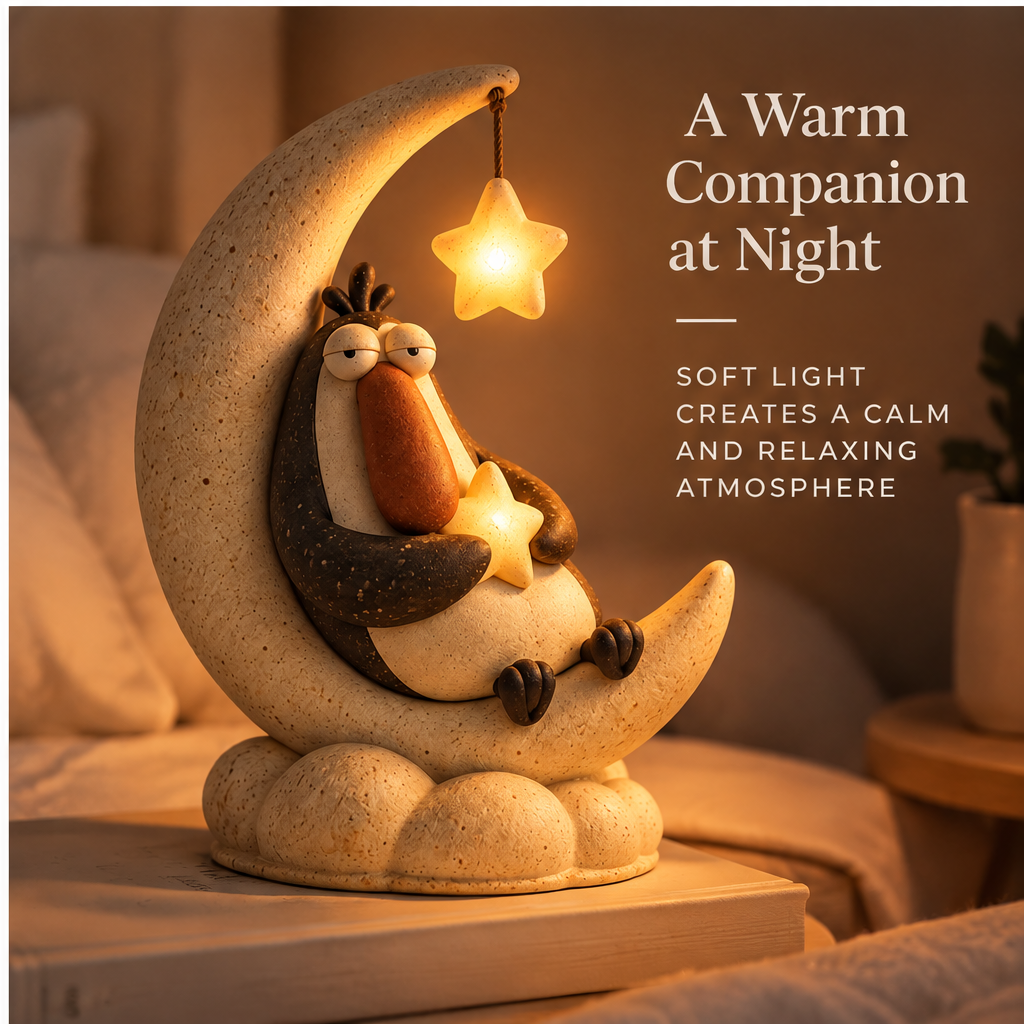 🔔AURTALIS Crescent Moon Penguin Figurine Light
