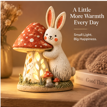 🔮AURTALIS Hugging Bunny Mushroom Figurine Light